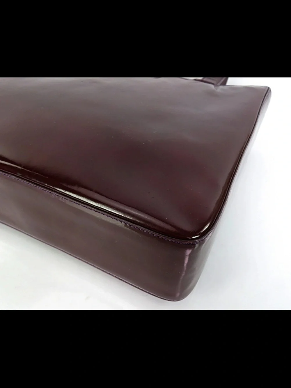 CHANEL Patent Leather Tote Bag in Deep Burgundy
